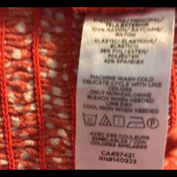 Loft XSP Orange & White Cropped Top NWT (LR4) - Picture 5 of 5